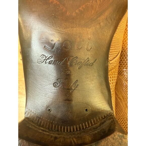 Vintage Joti Handcrafted in Italy Lizard Men\'s Dress Shoes Tan Size 8 JL main image 4